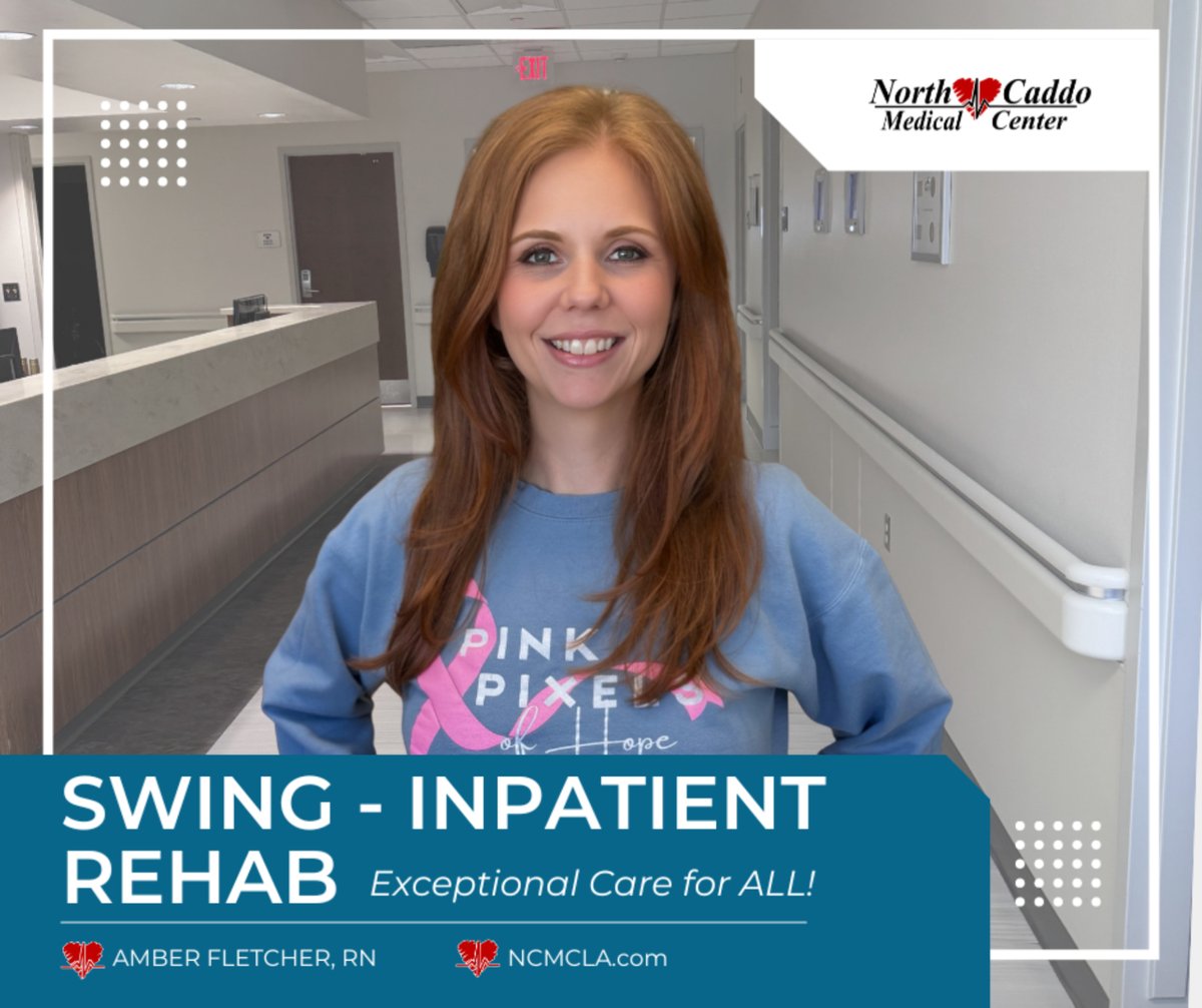 NCMCLA's tweet photo. 🏥❤️ SWING | SNF Inpatient Rehab ❤️🏥 Helping patients regain strength, independence &amp; confidence through skilled care. “Around here, it’s more than just healthcare.” – Amber Fletcher, RN ❤️ Personalized rehab helps patients safely transition home. #NationalHospitalWeek https://t.co/T87yTDzCLa