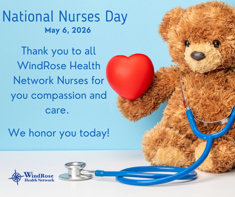 WindRose_Health's tweet photo. Thank you to all WindRose Health Network Nurses for you compassion and care. 👩🏻‍⚕️🩺💙

We honor you today!

#NationalNursesDay #CompassionateCare #WHN https://t.co/099tKboeUm