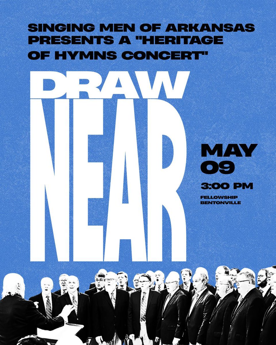 SingingMenOfArk's tweet photo. Don't miss out on this year's Heritage of Hymns concerts. The final one is this Saturday at 3pm at Fellowship Bentonville. Let us know if you have any questions. https://t.co/HwbamTmgll