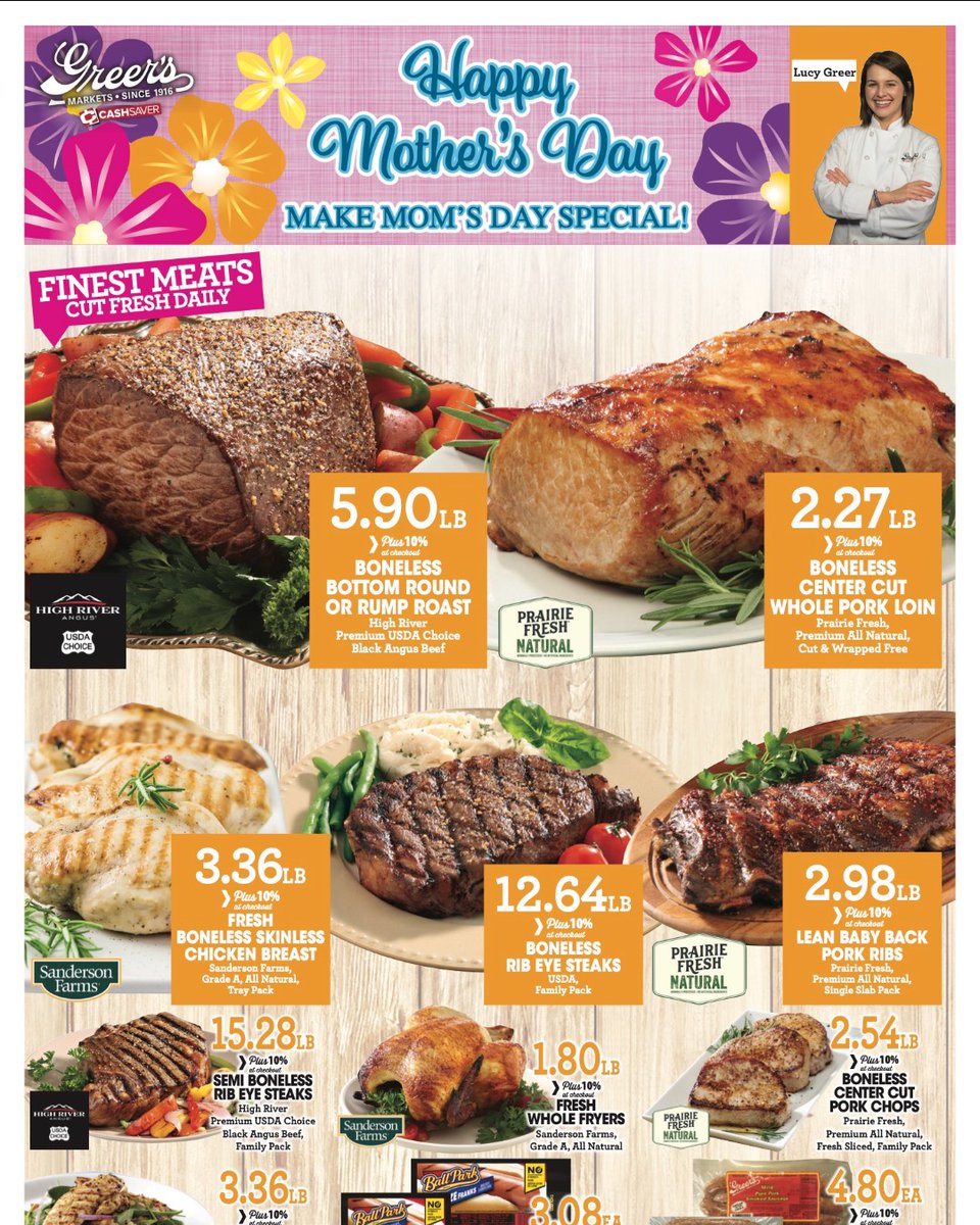 GreersMarket's tweet photo. 🌸💐 Make Mom’s Day Special! 💐🌸
Fresh cuts and easy favorites to put something good on the table this week.

🥩 Rump Roast – $5.90 lb.
🍖 Pork Loin – $2.27 lb.
🍗 Chicken Breast – $3.36 lb.
🍓 Strawberries – $2.98

📅 May 6–12
👉 https://t.co/lO740rSRBi https://t.co/tgjZJsIDXJ