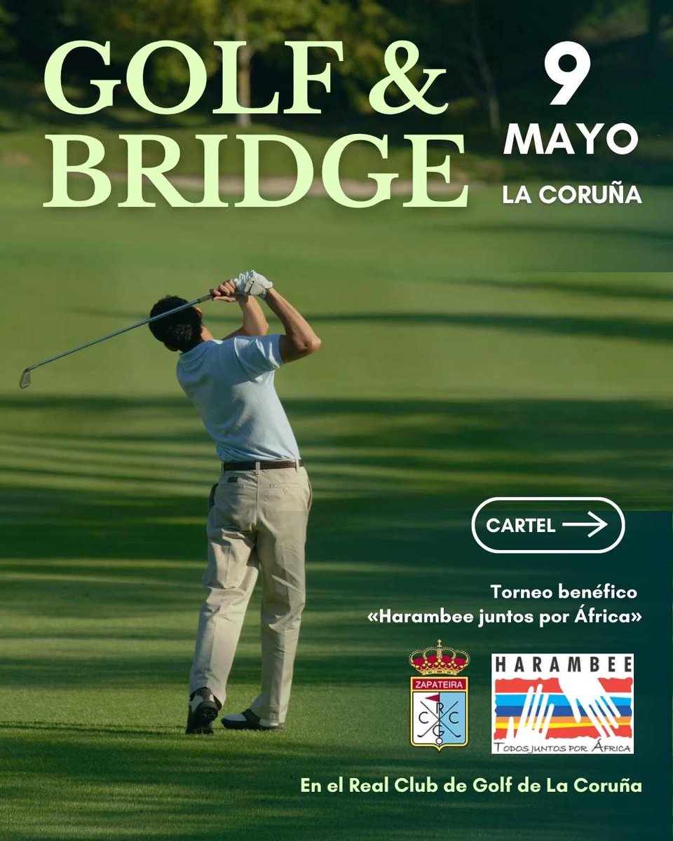 HarambeeONGD's tweet photo. Torneo Benéfico de golf y bridge por @HarambeeONGD 
Colabora https://t.co/oUD7rcWafQ Coruña, Sutega, Óptica Mirapramin,La Chula Restaurante,Tasty Poke La Coruña,⁠Solórzano de Avilés Abogados, ⁠DP Abogados, Terraselecta de Inveravante, ⁠AHH Real State 
👉https://t.co/9P9nkApWQA https://t.co/r5KqTd4lJI