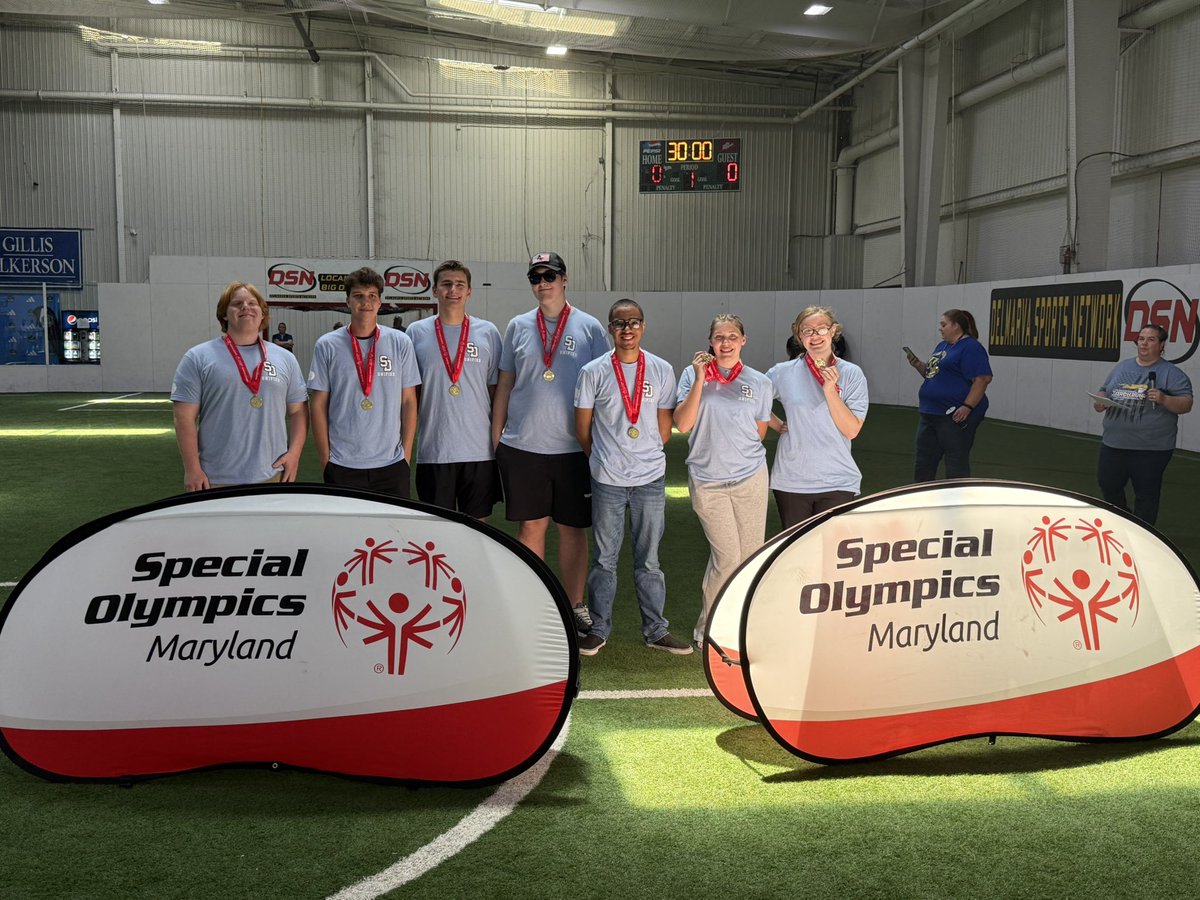SDHSSeahawks's tweet photo. A BIG showing for Unified Bocce! 
Preparation met challenge yesterday at the district tournament &amp; it paid off in a big way!l 💪 We brought home the hardware… 🥉🥈🥇
That’s right—bronze, silver, AND GOLD!
Headed to states May 19 at Washington College. Stay tuned for follow up! https://t.co/4sZrCFleJe