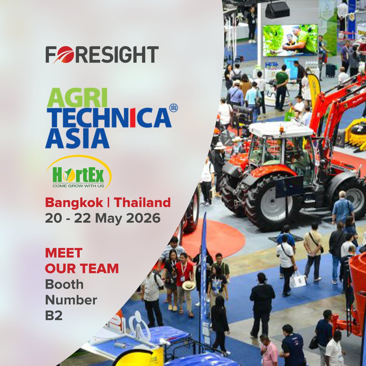 ForesightAuto1's tweet photo. Foresight Automotive is heading to @ Agritechnica Asia🌾

Our team is excited to discuss how stereo vision and 3D perception technologies are driving the next generation of smart agricultural vehicles. 

#AGRITECHNICAASIA2026 #AutonomousAgriculture #AutonomousFarming https://t.co/SJPhuYuN4x