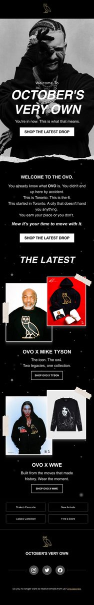 cmfrtdesign's tweet photo. Email Design for a OVO.  

#EmailMarketing #ecommerce #ecom #klaviyo #emaildesign https://t.co/aaXQtDp1VD