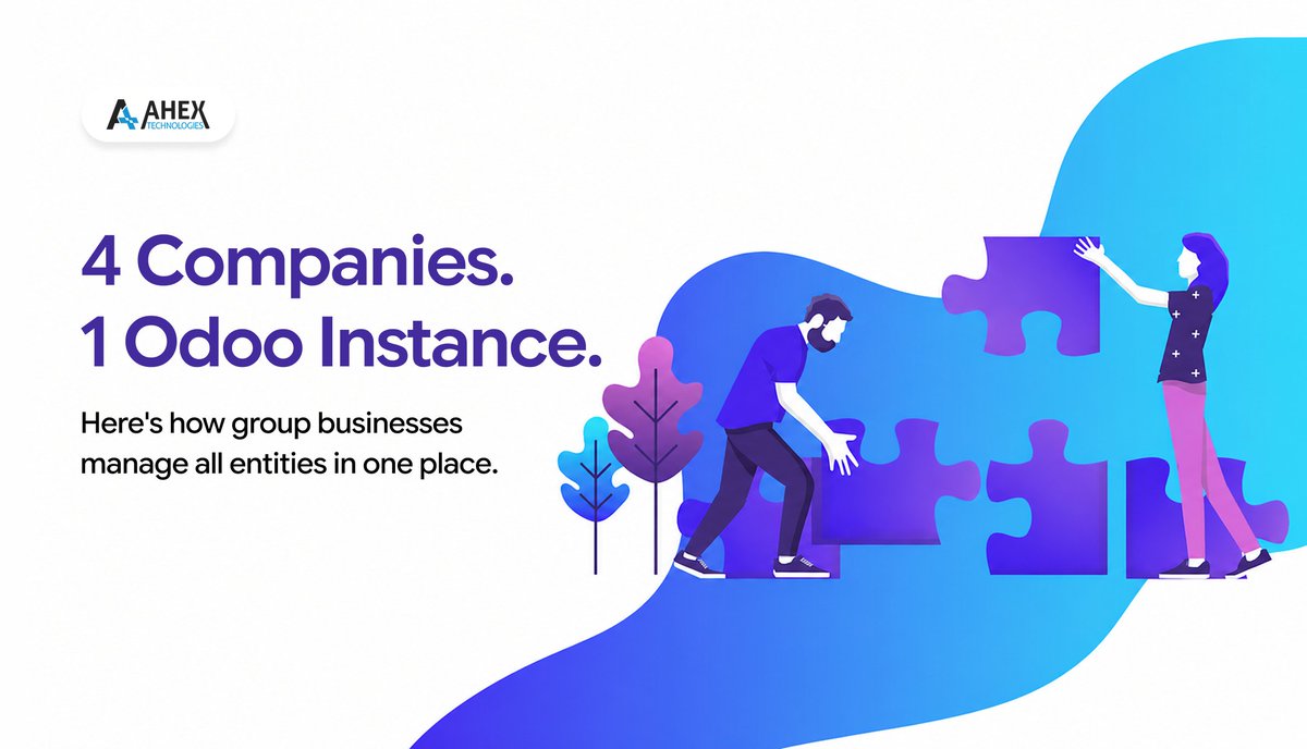 ahextechnology's tweet photo. "Odoo can't handle multiple companies." Wrong.
Groups, franchises & holding companies DON'T need separate ERPs.
One Odoo. Multiple legal entities. Total control.
Here's how Odoo Multi-Company works.π
#Odoo #ERP #MultiCompany #OdooERP https://t.co/4qj5d0UYaS