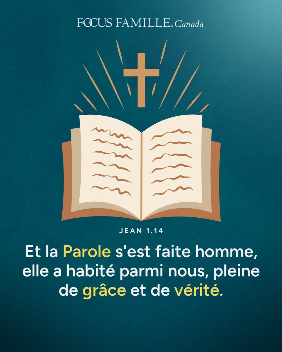 FocusFamille's tweet photo. Et la Parole s'est faite homme, elle a habité parmi nous, pleine de grâce et de vérité, et nous avons contemplé sa gloire, une gloire comme celle du Fils unique venu du Père. (Jean 1.14)

#Grâce     #Vérité     #GloireDeDieu     #FilsUnique https://t.co/Kq44IdRSYq