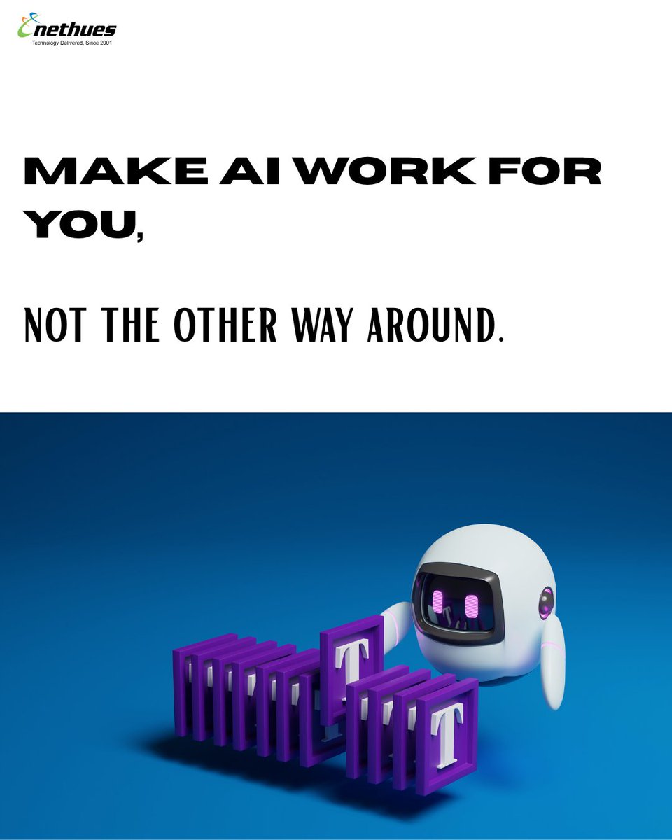 nethues's tweet photo. The more you interact with AI, the more it adapts and learns. 

But growth alone isn’t enough if you don’t control it. 

At Nethues, we focus on building AI that works in your favor.

Let's connect- https://t.co/njW30z3sBZ

#ai #nethues https://t.co/qhWVW1ecl8