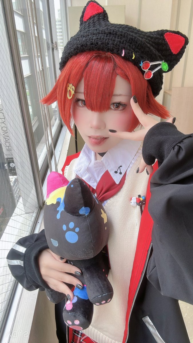 やっとできた！猫たつ♡🍒✨

#ちょコス