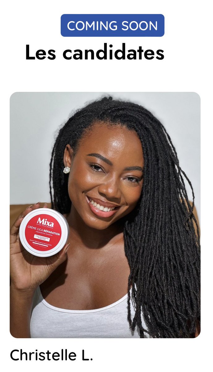 Hello la TL, 
Je participe à un concours organisé par mixa, et j’ai besoin de votre soutien.
Il suffit d’aller sur le lien queenmixa.com/afrique/ de sélectionner Bénin et de voter pour moi (Christelle)

#RT appréciés, ça ne prend que quelques minutes.