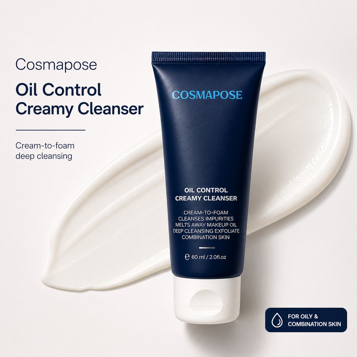 cosmapose's tweet photo. Oily skin doesn’t need harsh cleansing.
It needs the right balance 💙
Meet the Cosmapose Oil Control Creamy Cleanser
A cream-to-foam formula that deeply cleans pores, controls excess oil, and keeps your skin fresh without over-drying.

#Cosmapose #OilControlCleanser https://t.co/QvvqsOb6D7