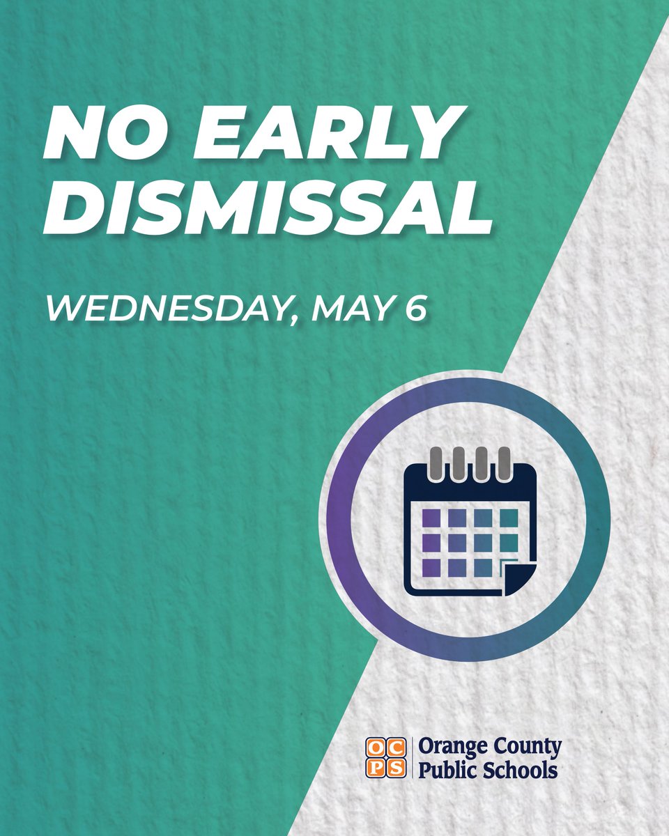 OGAOCPS's tweet photo. Just a friendly reminder that there is no early release today. https://t.co/MsZ2wt15rn