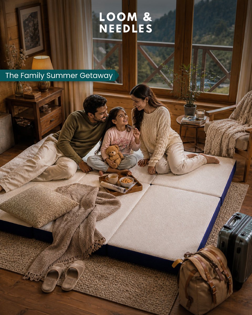 LoomNeedles's tweet photo. Your summer has a lot of plans. The Tri-fold mattress ensures your sleep keeps up.
it goes where you go and helps you sleep peacefully anywhere. That is sleep, made portable.

#loomandneedles https://t.co/BZHQvY61FA