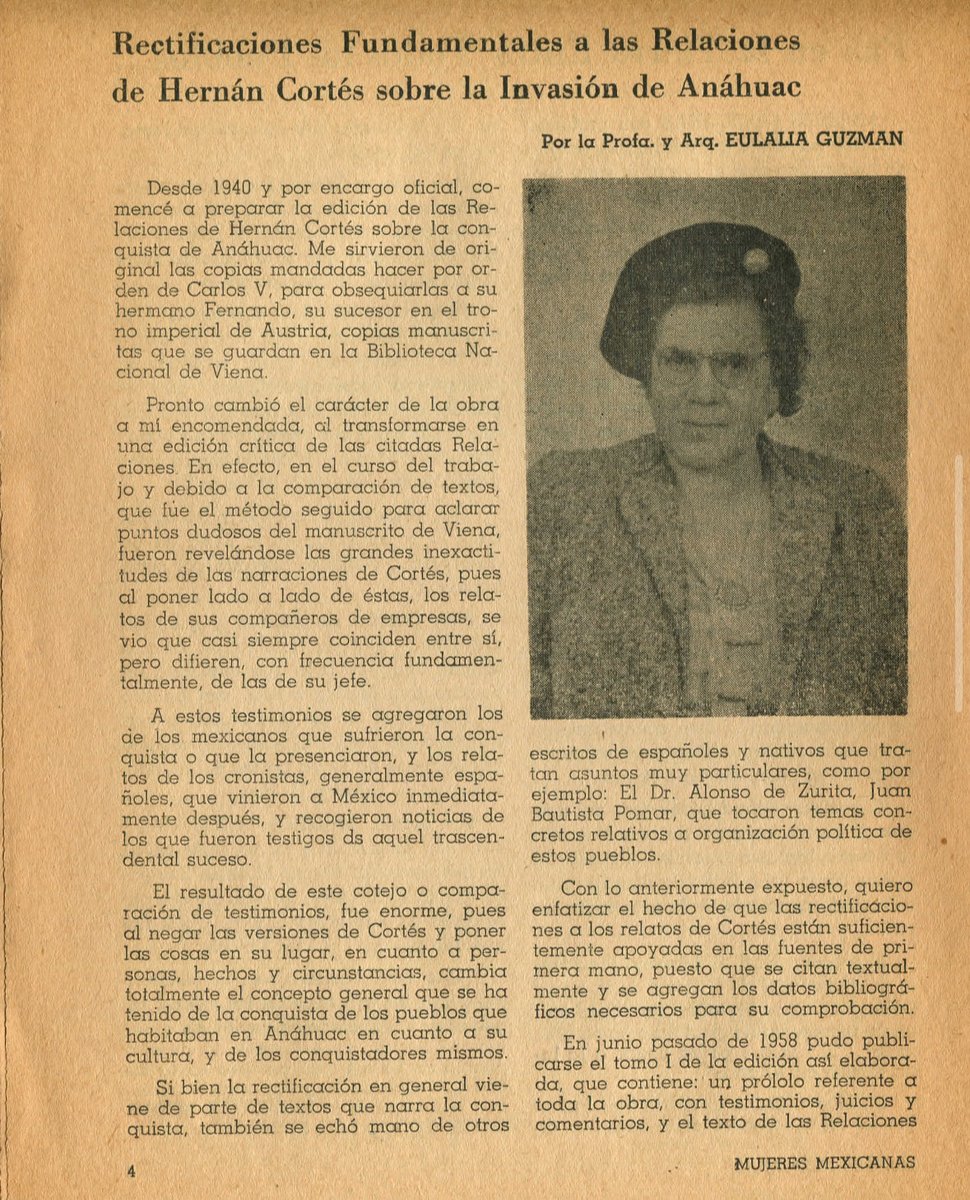 La arqueóloga Eulalia Guzmán mostró las falacias de Hernán Cortes.