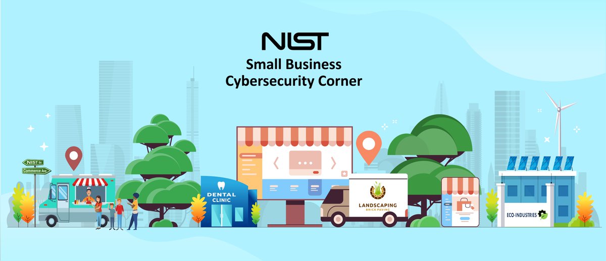 NISTcyber's tweet photo. While celebrating #SmallBusinessWeek, swing by the @NIST Small Business Cybersecurity Corner to access free videos, planning guides, topical resources (CSF, ransomware, phishing), and more to manage your #SMB cybersecurity risks. https://t.co/ogr4g4ZiZQ https://t.co/W5bSisuQZ1