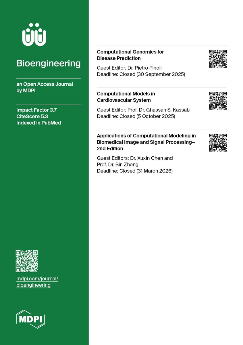 Bioengineering MDPI tweet media