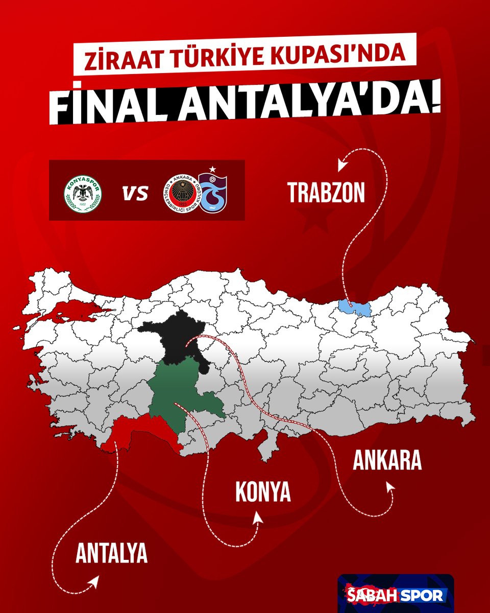 sabahspor's tweet photo. 🏆 Ziraat Türkiye Kupası Finali, Antalya'da oynanacak.

🗓️ 22 Mayıs Cuma
⏰ 20.45 https://t.co/YvUaZtCZnR