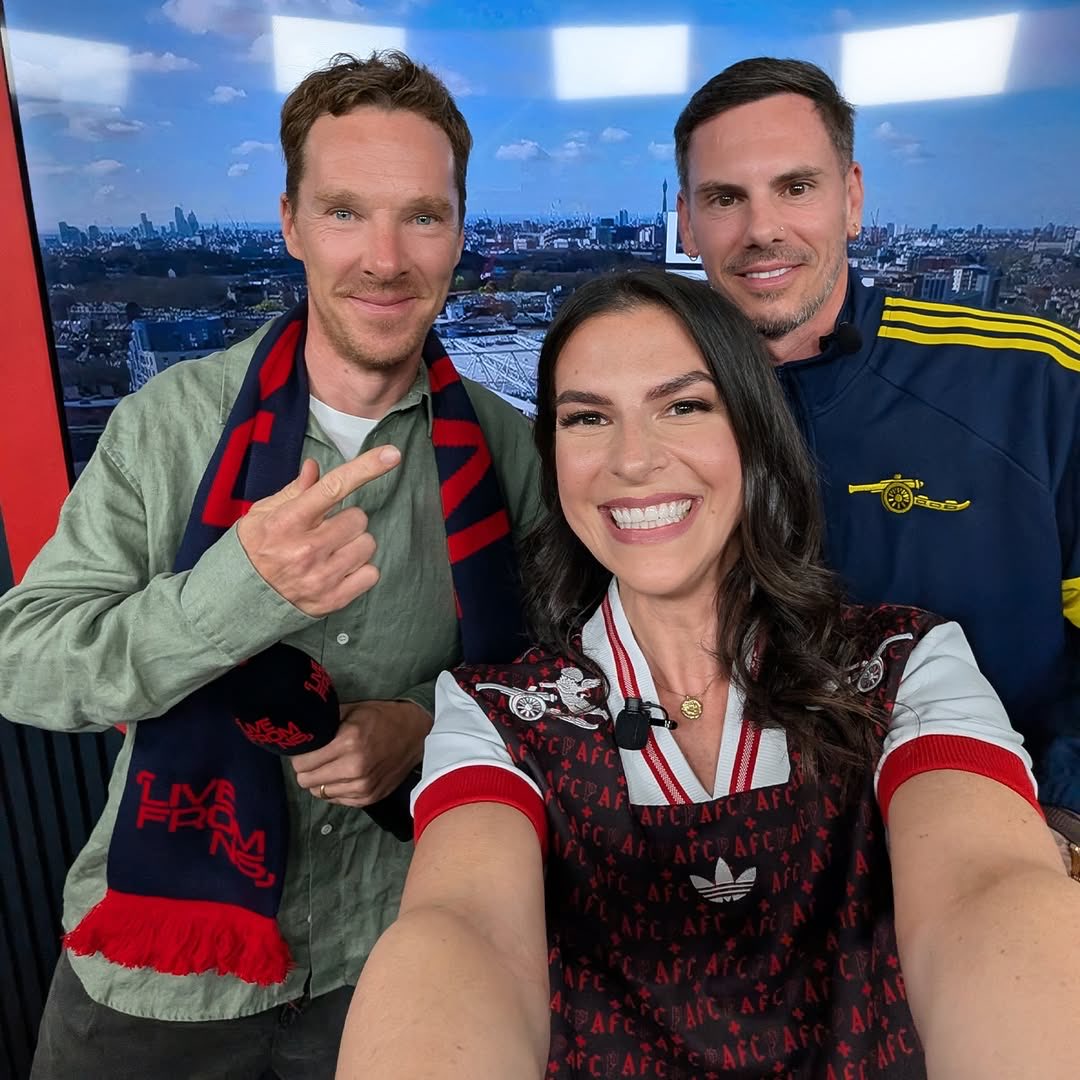 Benedict Cumberbatch at the semi-final yesterday supporting Arsenal ⚽️