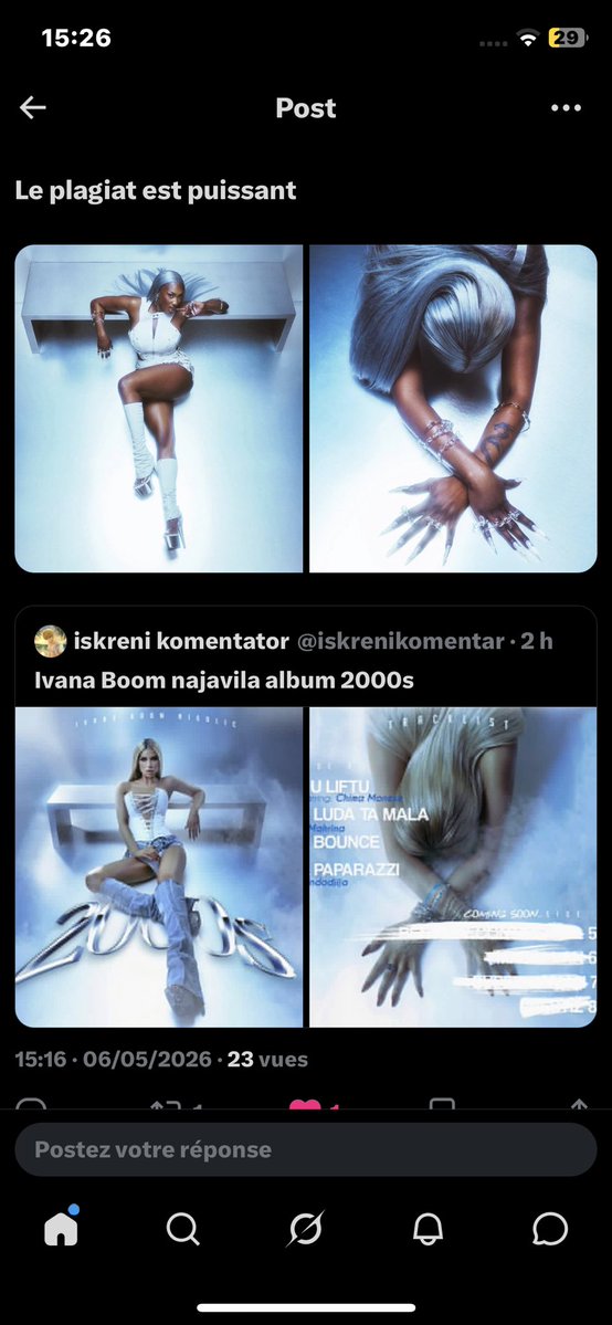Désolé mais je vais ouvrir ma gueule, !!même si on a dit elle est s’inspirer c’est clairement du plagiat toujours recopier les femmes noirs reprendre leur créativité ça y est j’en ai marre