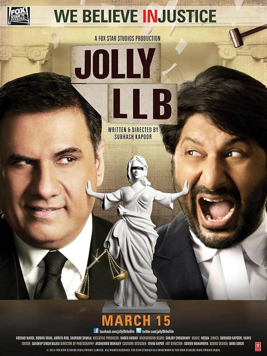 CinemaRareIN's tweet photo. #JollyLLB (2013) by @subkapoor, now streaming on @PrimeVideoIN.
Ft. @ArshadWarsi @AmritaRao @bomanirani @saurabhshukla_s #HarshChhaya #ManojPahwa #RameshDeo #MohanKapur @imsanjaimishra @Mohanagashe3 #VibhaChibber #RajeevSiddharth & @brijkala. https://t.co/jKlgm6NHHp