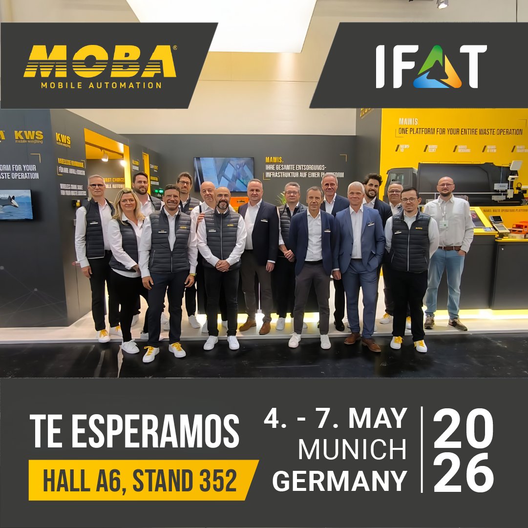 MOBASPAIN's tweet photo. 𝗥𝘂𝗺𝗯𝗼 a #IFAT | Día 3
Seguimos en #IFAT2026 compartiendo estos días con clientes y partners… y aún estás a tiempo de visitarnos.
📍 Hall A6 · Booth 352
📅 Mañana último día
👉 Ven a descubrir nuestras soluciones en directo.
#GestiónDeResiduos #SmartWaste #TecnologíaMOBA https://t.co/wECpgHP5A3