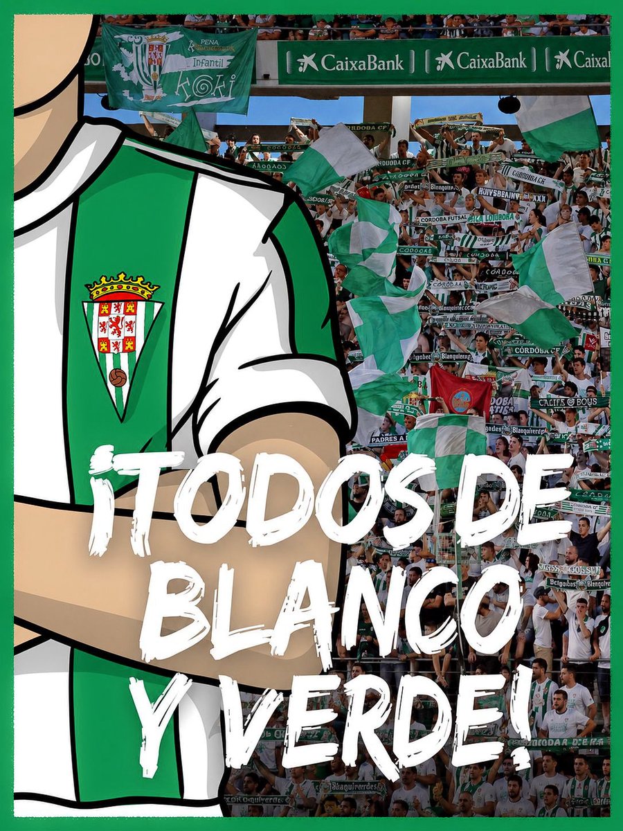 Cordobesistas, este domingo no puede faltar vuestro aliento. 

¡Ponte la blanquiverde y tu bufanda!  ⚪️🟢

#TodosDeBlanquiverde