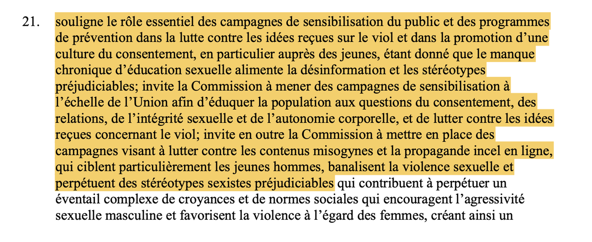 Ils se sont tous les deux abstenus sur les paragraphes soutenant les campagnes de sensibilisation et la lutte contre les stéréotypes sexistes &amp; la désinformation sur le viol.

Préfèrent-ils que les jeunes hommes restent exposés à des contenus qui banalisent la violence sexuelle ?