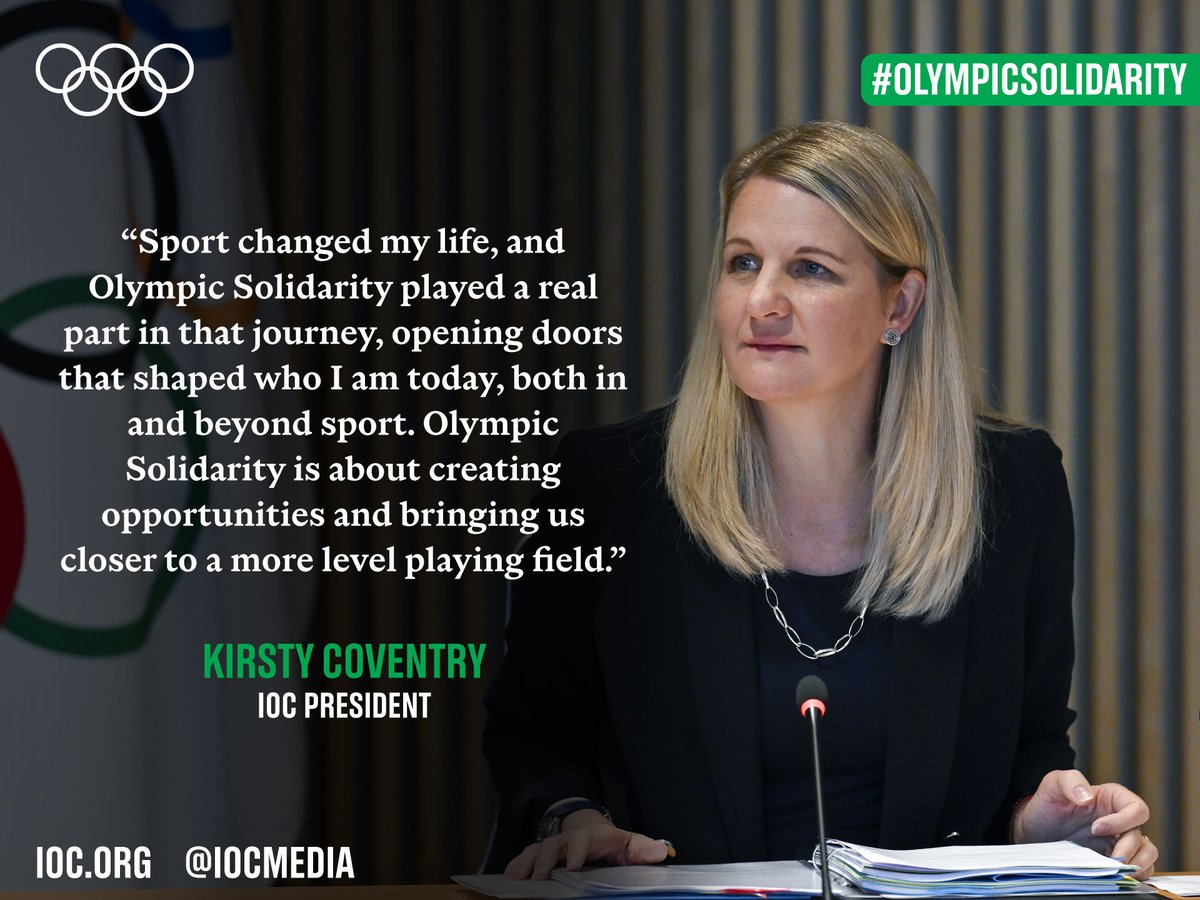 iocmedia's tweet photo. From athlete to IOC President, Kirsty Coventry reflects on the importance of opportunity, support and solidarity in every athlete’s journey. 🌍🏅

Explore the latest #OlympicSolidarity Annual Report. 👇

🔗https://t.co/Xe5B0phSCb https://t.co/IzUYFJgdkn