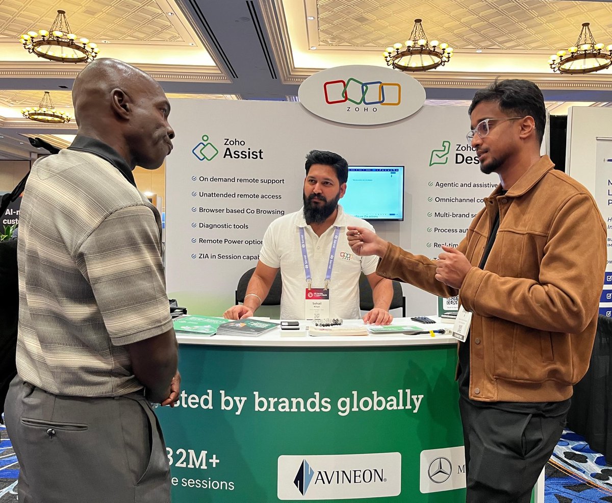 ZohoDesk's tweet photo. Hello from Vegas!🎡

We’re at HDI Service &amp; Support World, showing how Zoho Desk and @ZohoAssist simplify customer support and remote assistance.

Find us at Booth 119 through May 7 if you’re around 🙌 https://t.co/EURLOZvR7E