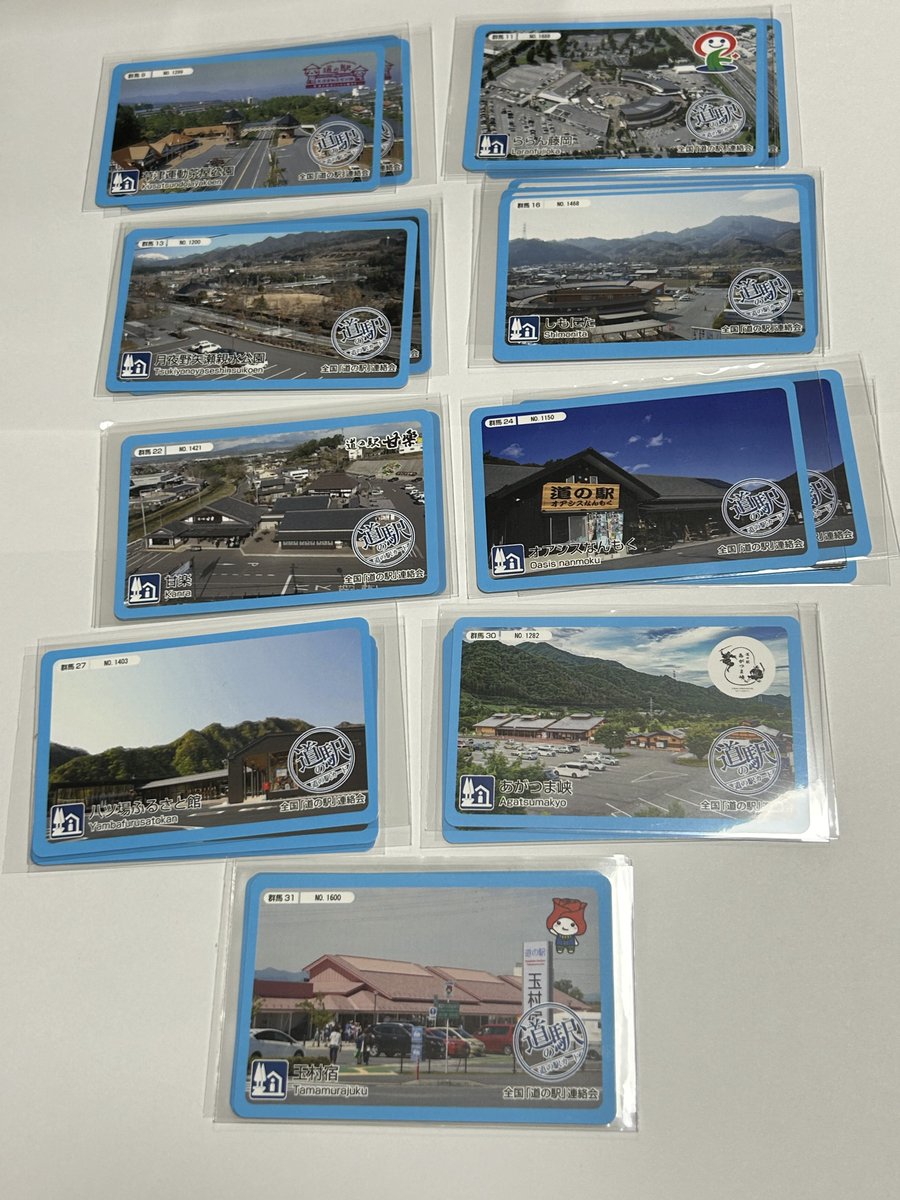3月から群馬県の道の駅の記念きっぷと駅カードをたくさん集められた