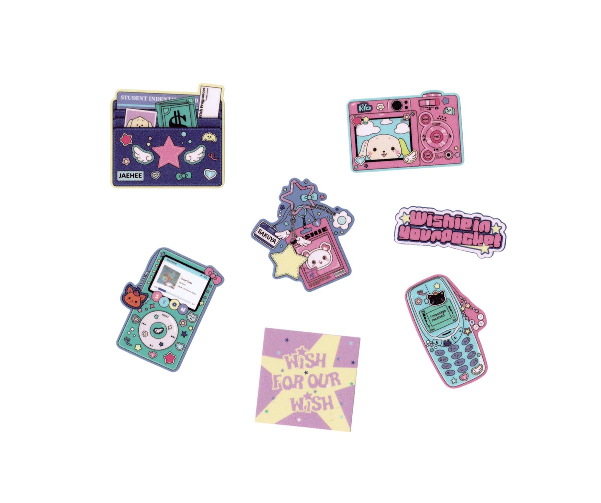 the_charmlab's tweet photo. glitter laminated die cut stickers — mood pack details 𐚱