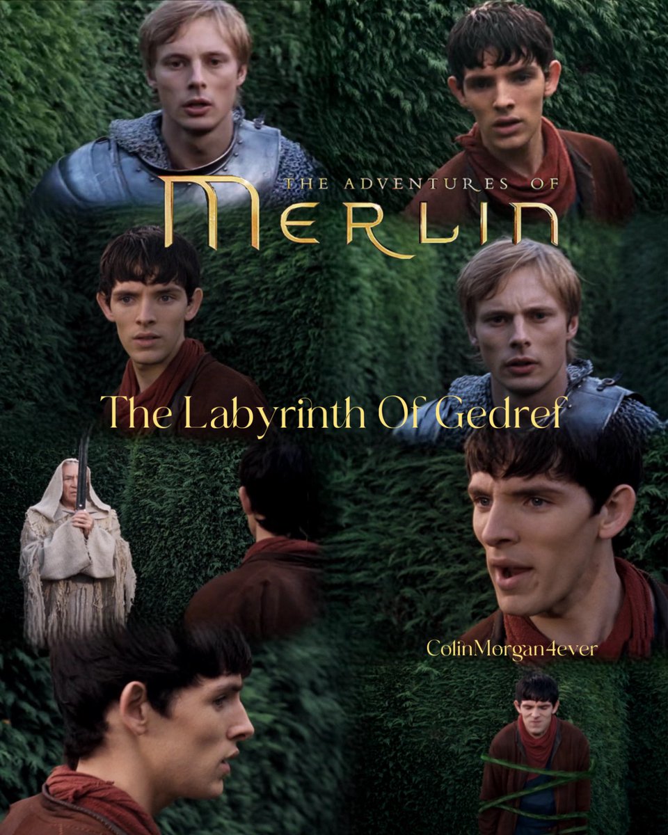 CMagnumfan's tweet photo. #posterdesign from every episode of #MerlinTvSeries now with 36/41 season 1 episode 11 #TheLabyrinthOfGedref aired on the 29th November 2008. Whilst #Arthur reaches the end of labyrinth, #Merlin is stopped by #Anhora who traps him as part of the challenge.#MerlinBBC #MissingMerlin #ColinMorgan #BradleyJames #FrankFinlay