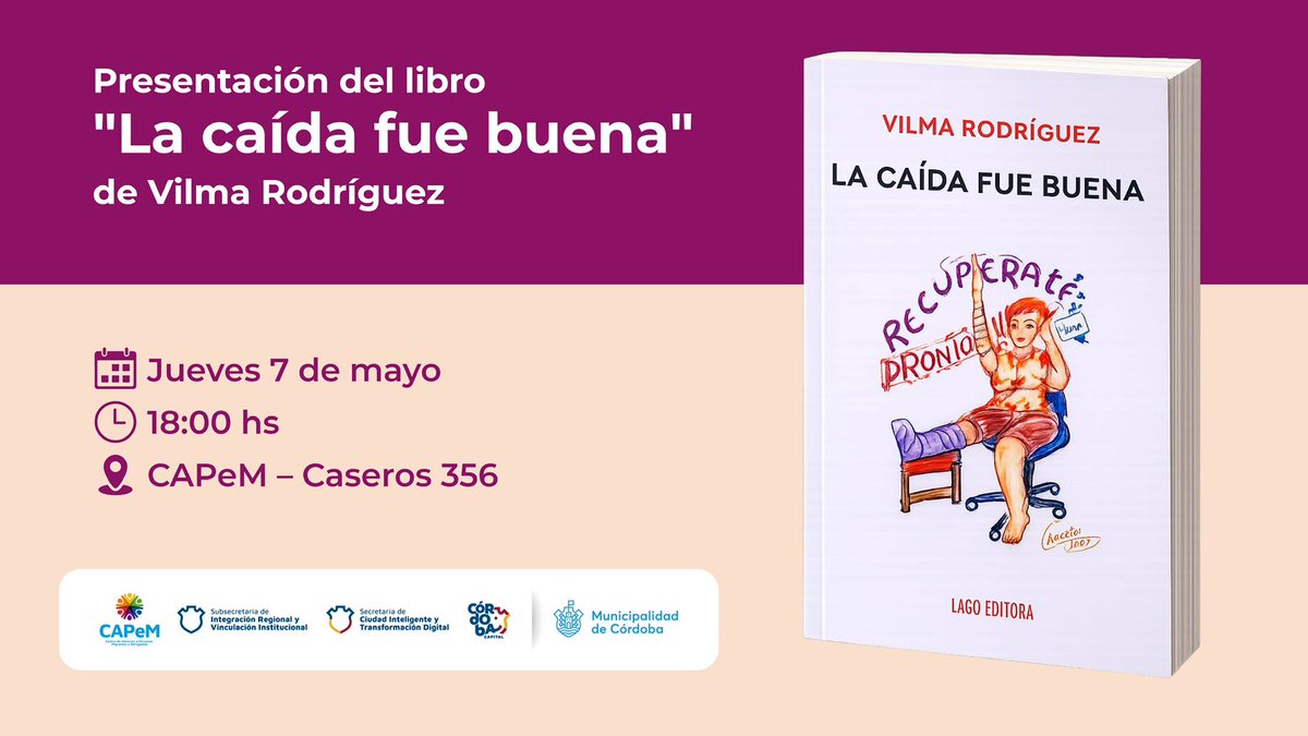 capemcba's tweet photo. 📚⏳ MAÑANA 18HS en CAPeM ✨

Llega "La caída fue buena" de Vilma Rodríguez 💜  
Una historia que te recuerda que después de la caída siempre se puede volver a empezar 💪🌱

📍 Caseros 356 | 🎟️ Entrada libre y gratuita  

Te esperamos para compartir palabra y emoción 🙌📖 https://t.co/raMXKfV4El