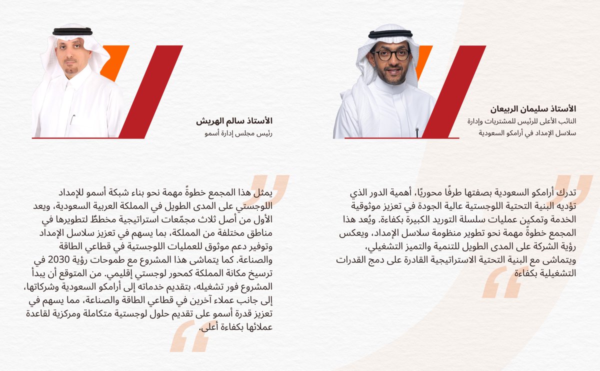 asmoglobal's tweet photo. أعلنت أسمو بدء أعمال بناء أول منشأة لوجستية مُصممة خصيصًا لها في المملكة، داخل مدينة الملك سلمان للطاقة (سبارك)، بالشراكة مع آركابيتا.

اطّلع على القصة الكاملة، وتعرّف على آراء القيادات وراء هذا الإنجاز.  
https://t.co/mEtj8MBoNl

@Arcapita @ksa_spark https://t.co/1GfvPlCB2m
