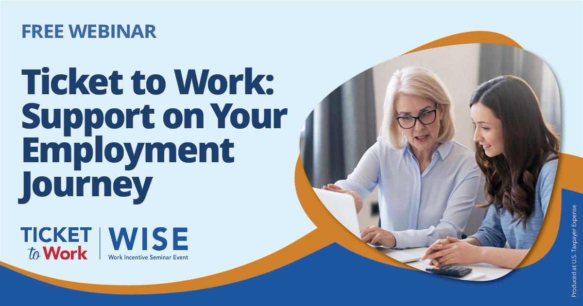 JANatJAN's tweet photo. Thinking about work? This FREE @ChooseWorkSSA #WISEwebinar is the perfect event to discover new opportunities and connect with resources designed to help you succeed. Tune into the WISE on May 27 from 3 - 4:30 p.m. ET. Register now: https://t.co/wFl27Mb8BF https://t.co/F6qT1LrHOU
