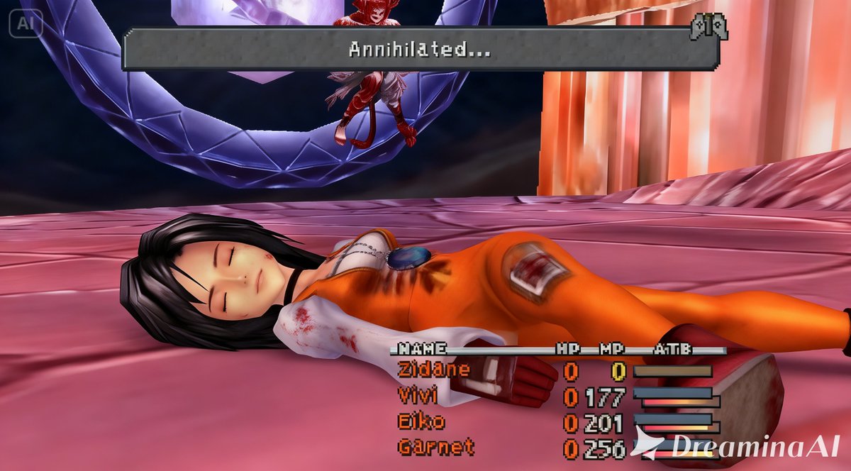 prasetya_j93824's tweet photo. Princess Garnet ガーネット Final Fantasy 9 ファイナルファンタジーIX is Lost and Unconcious at battle game Over Ryona リョナ. I remember i do not use princess "dagger" name. I still name her Garnet not use default name Dagger. I think thats a weird one to see #rpggame #squreenix #fantasygame #playstation