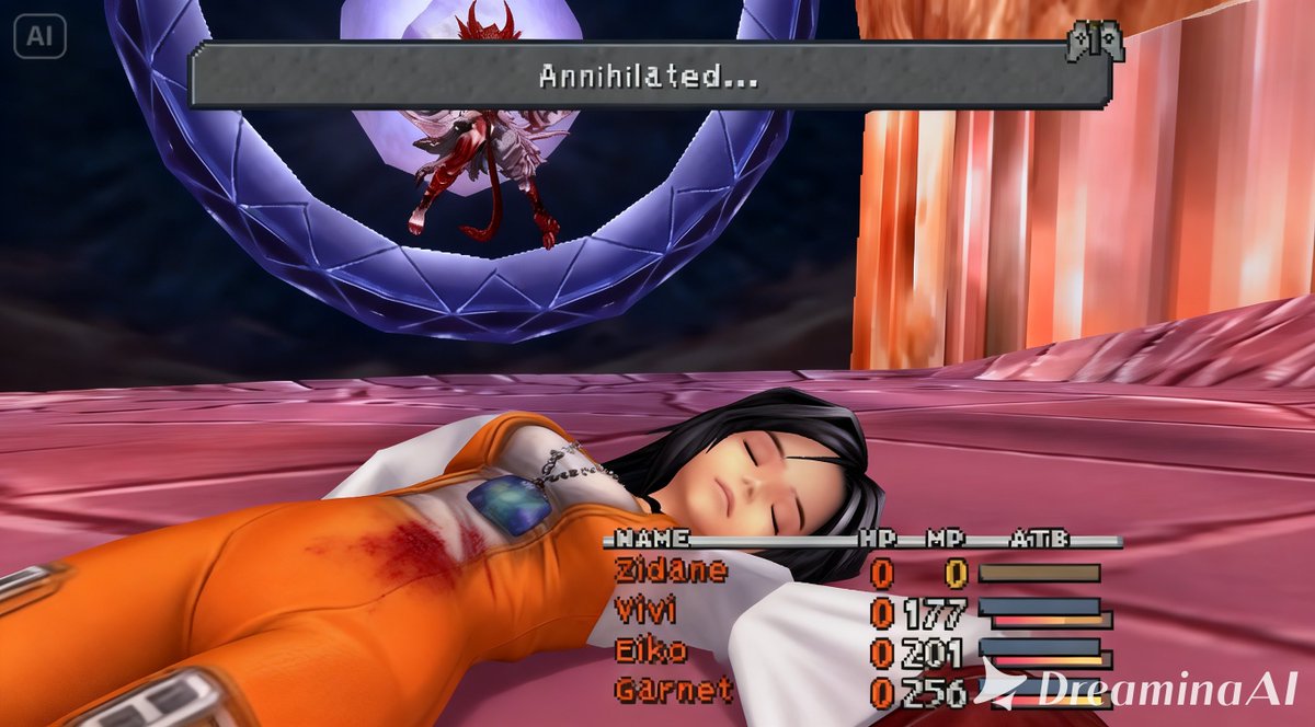 prasetya_j93824's tweet photo. Princess Garnet ガーネット Final Fantasy 9 ファイナルファンタジーIX is Lost and Unconcious at battle game Over Ryona リョナ. I remember i do not use princess "dagger" name. I still name her Garnet not use default name Dagger. I think thats a weird one to see #rpggame #squreenix #fantasygame #playstation
