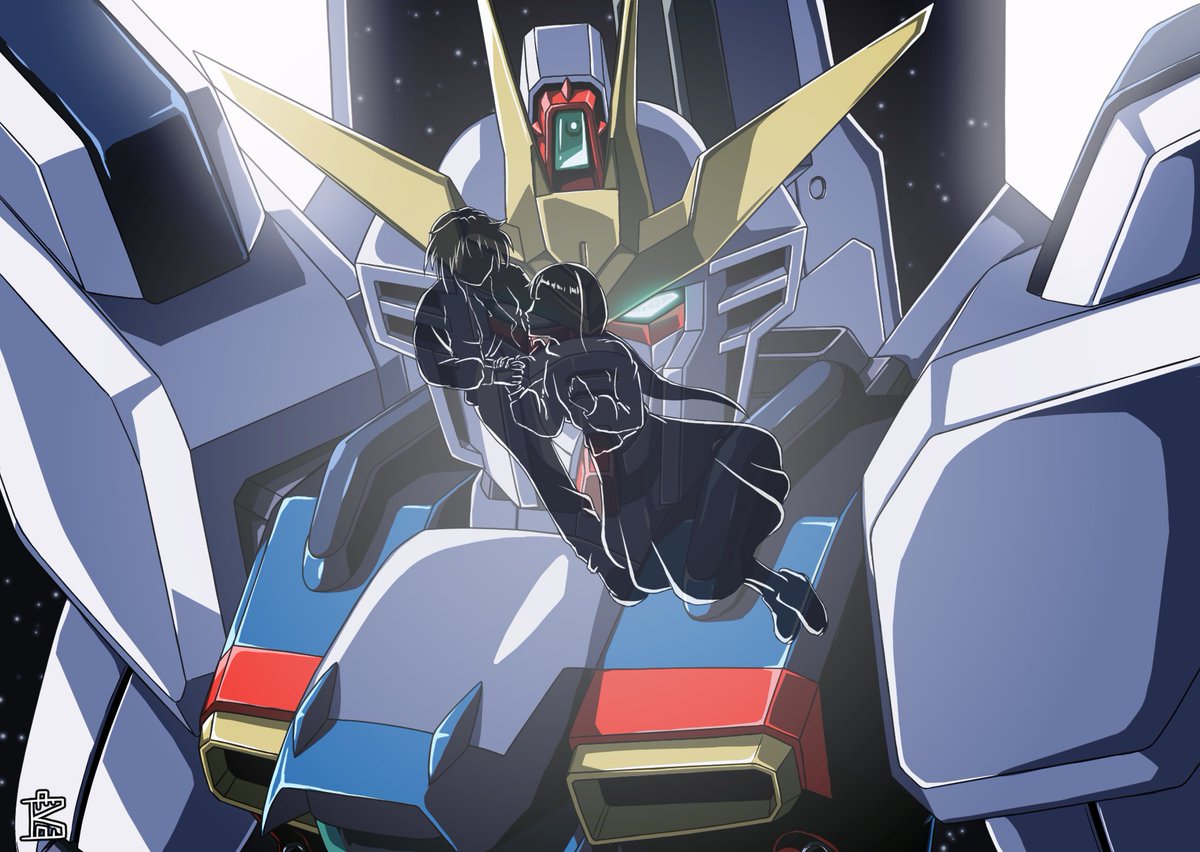 TANTOU_K's tweet photo. ちょっと種OP風 #ガンダムX 
#ガンダムX30周年　
#ガンダムX30周年を盛り上げ隊

構図考えるの結構難しかったれす
余力があればDXでも描きたいなぁ
その他余談はALT https://t.co/Q5y7HF2grK