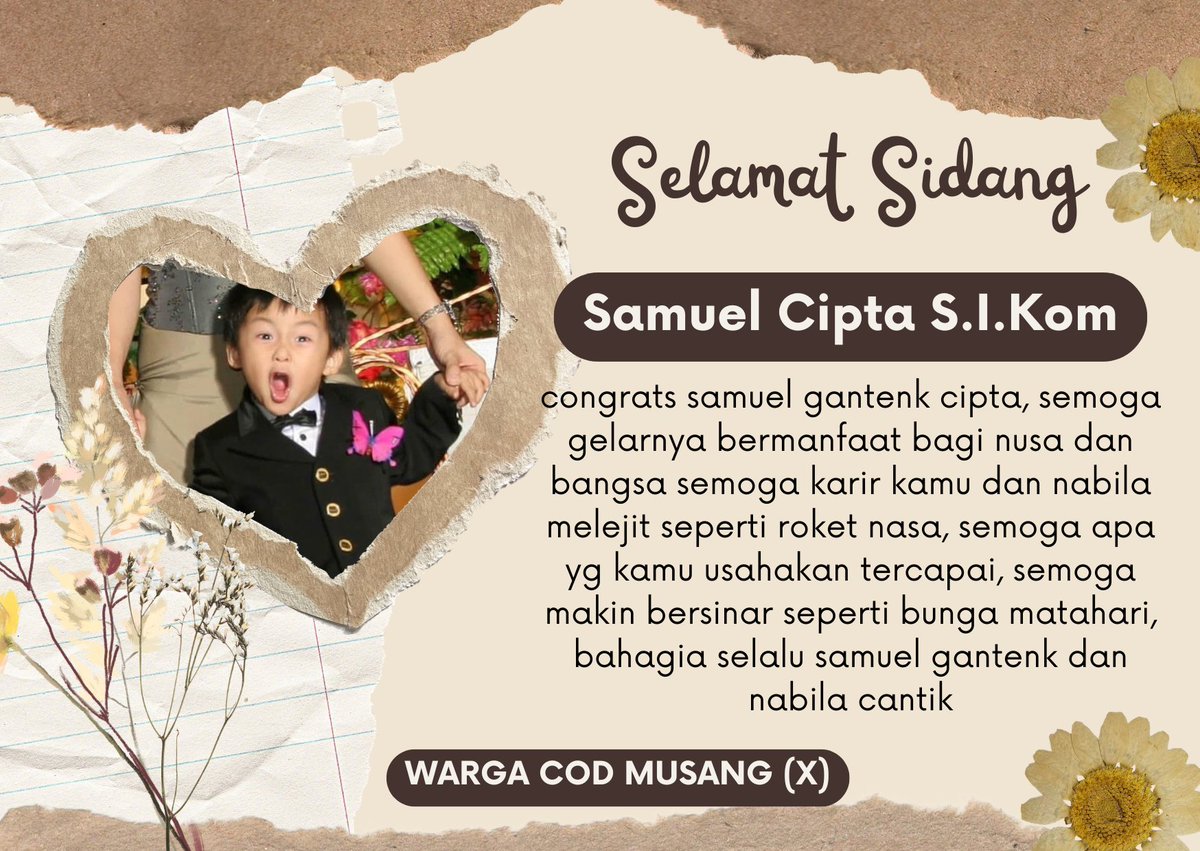 dari kemarin nahan banget mau post ini, hehe akhirnya💗 congratss samuel gantenk cipta

(UCAPANNYA JGN DI KONTENIN DI TIKTOK)
