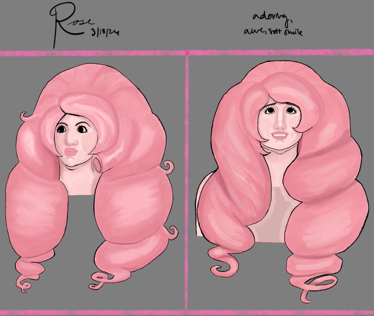 cafeetchaos's tweet photo. Rose Quartz from Steven Universe! The first face is not anatomically correct but I refused to change the features. I met in the middle best I could https://t.co/aCYw2CoBh3