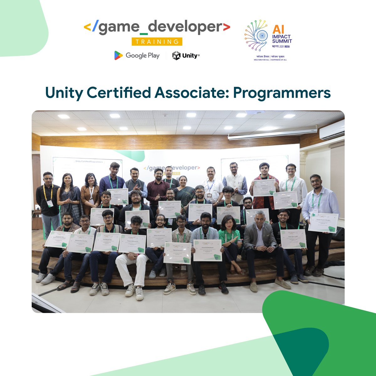 hack2skill's tweet photo. The room was filled with the energy of live game showcases, bold ideas, & a shared drive to build. Prototypes evolved into playable experiences. Learning translated into real outcomes with #UnityCertification.
This cohort didn’t just participate—they delivered.
#GooglePlayxUnity https://t.co/67xV5vjrhs