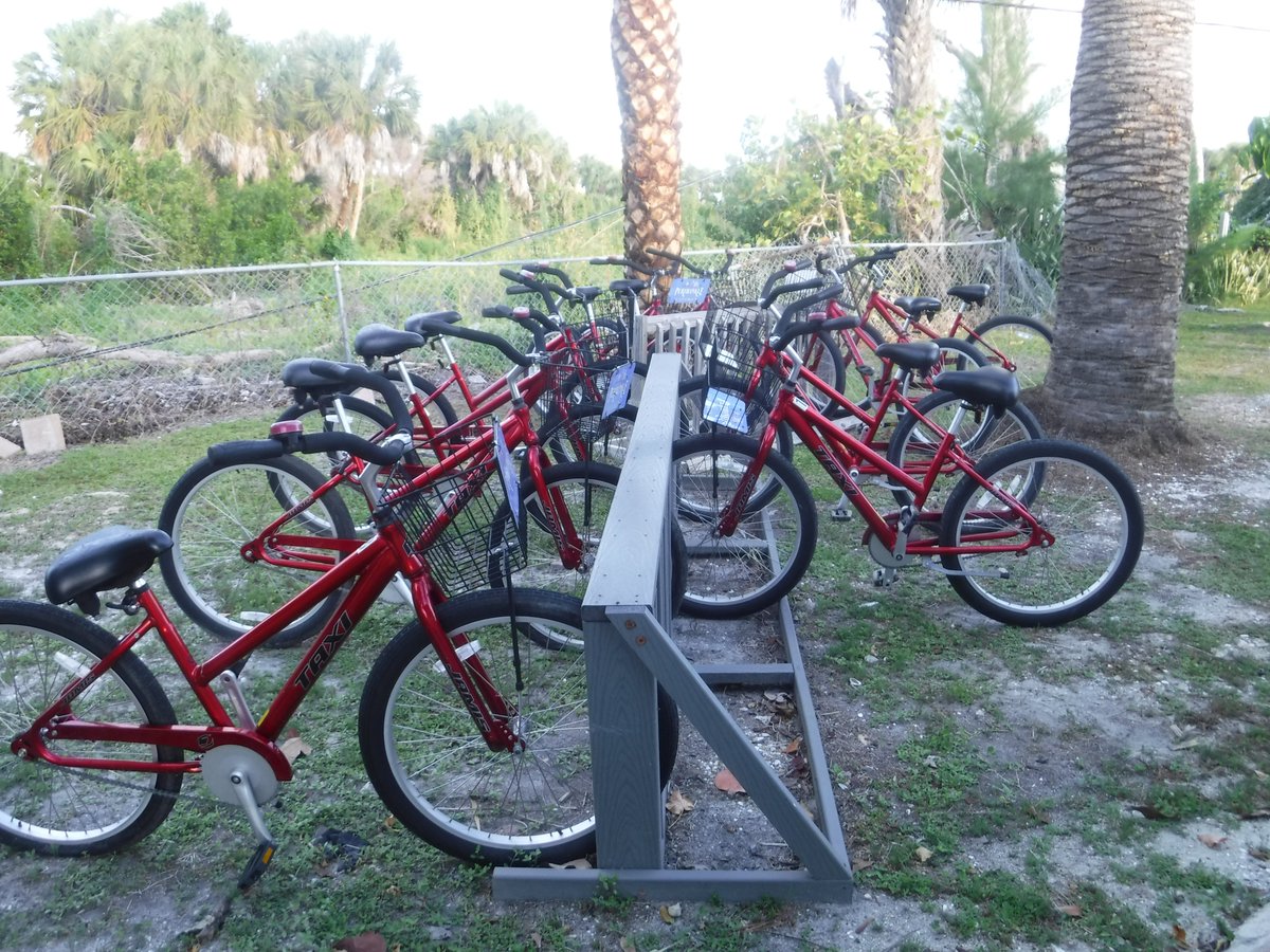 ark_flower's tweet photo. @DailyPicTheme2 To secure a fleet of bicycles you must #envelop the front tires in the bike rack - Sanibel, Florida, Periwinkle Cottages. https://t.co/cwpo6UDCH4