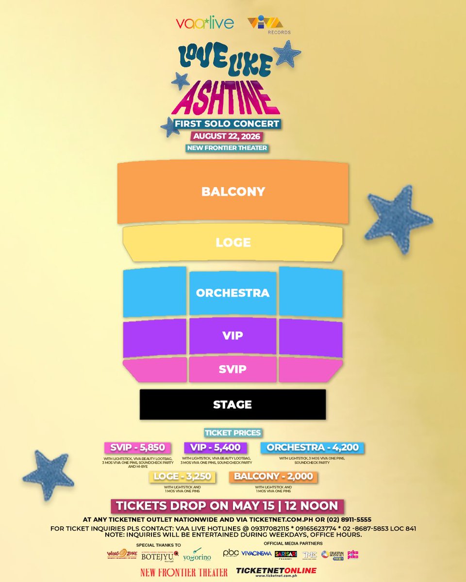 dday_ph's tweet photo. Details are out!
From what section will you see @ashtineolviga_?

LOVE LIKE ASHTINE: FIRST SOLO CONCERT
🗓️ August 22, 2026
📍 New Frontier Theater
🎟️ TicketNet
(on-sale: May 15, 12NN)

Presented by @vaa_live 

#LoveLikeAshtine #AshtineOlviga https://t.co/CoF86xSUtA