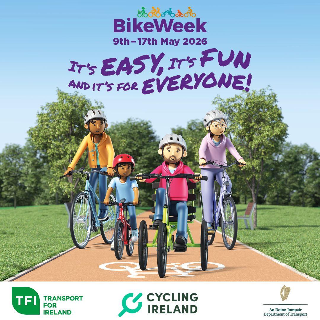 CyclingIreland's tweet photo. Bike Week is almost upon us!🚲

With over 80 Bike Week specific events on the calendar there's something for everyone 📅

Get involved 👇

https://t.co/Ql2QQNbrAI https://t.co/d1dXObUl88