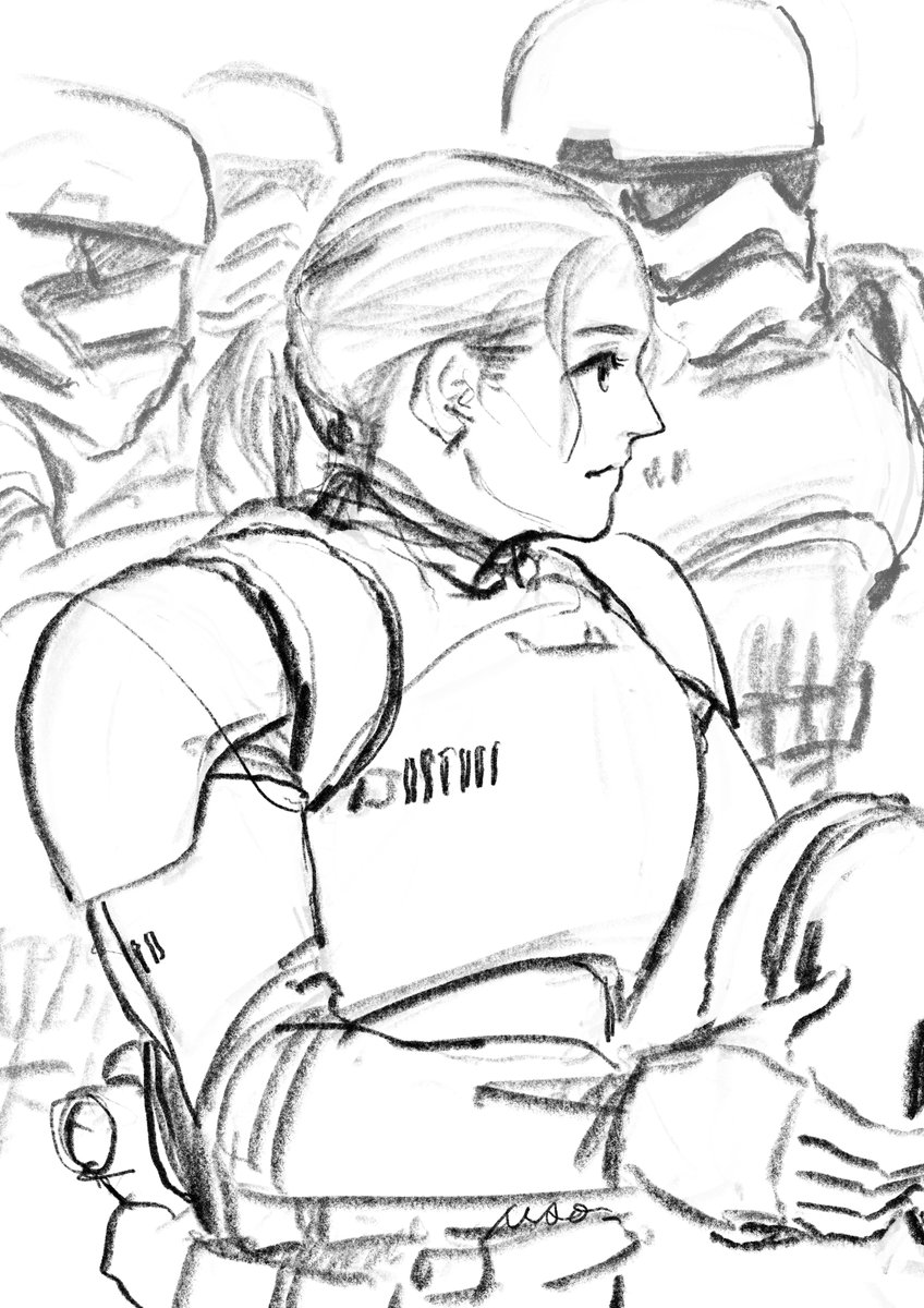 EP7で「なぜヘルメットを取った?」ってフィンがおこられるけど、そもそも上官に解錠されないと脱げない、くらいのハードな設定がほしい。

それはそうと、Ep7から10年経ってたことに先ほど気づきましてん。
(過去絵) 
