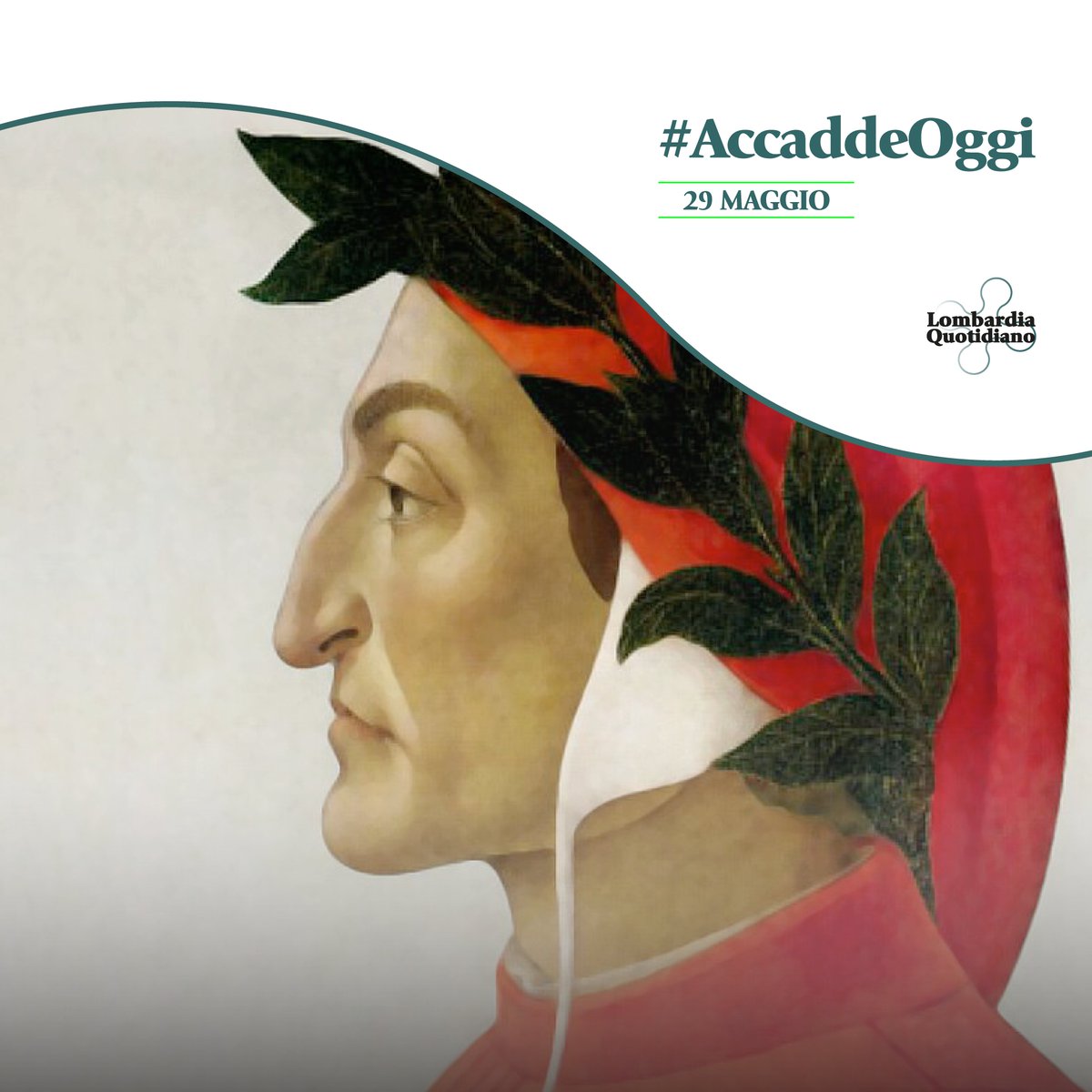 ConsLomb's tweet photo. #29maggio #AccaddeOggi
Nel 1265 nasceva Dante Alighieri, il “Sommo poeta”, considerato padre della lingua italiana. La sua fama è indissolubilmente legata alla Divina Commedia, capolavoro della letteratura mondiale e testo di studio nelle scuole. https://t.co/hvUPfQCCen