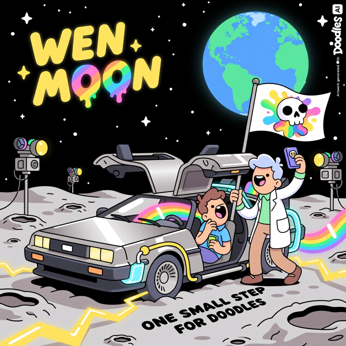 bigfloater74's tweet photo. Wen Moon?

One small step for @doodles and @DeLoreanlabs, one giant leap To the Moon!

Prompt Comp #2 https://t.co/QJFJ1rrktm