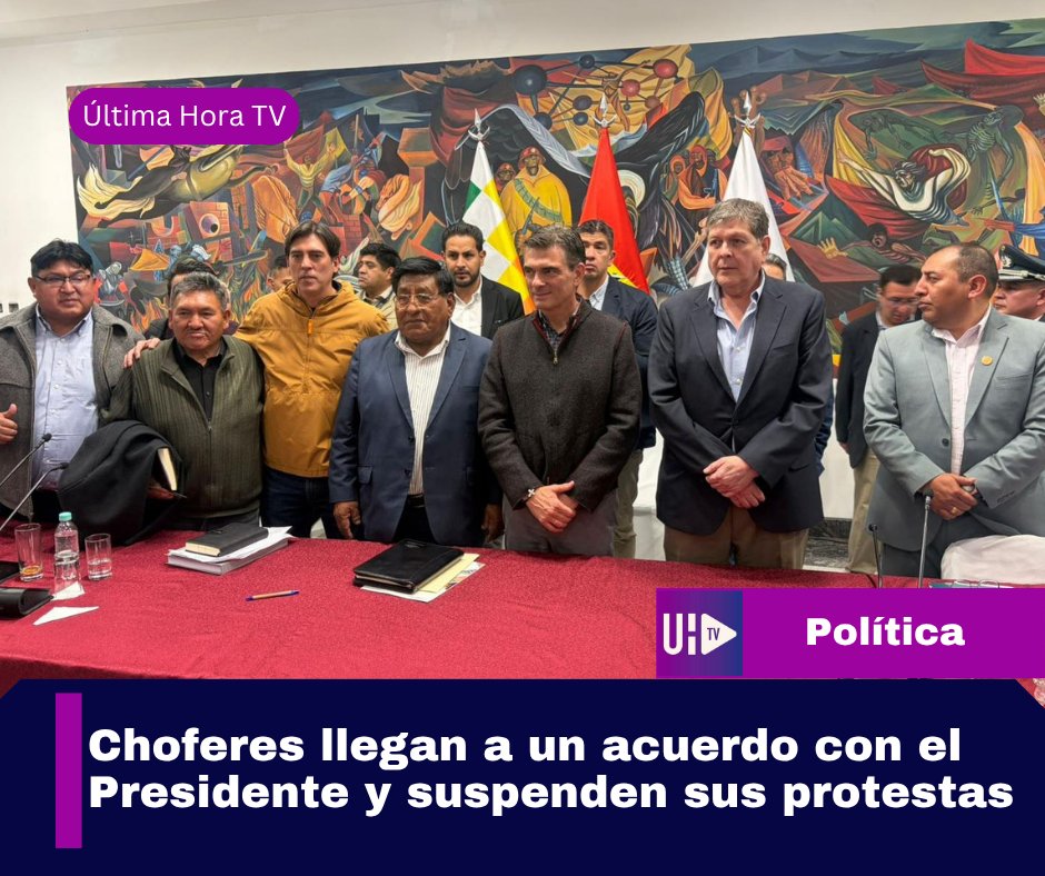 #ATENCIÓN
El presidente Rodrigo Paz estuvo en la última parte del encuentro y pidió disculpas a los choferes - UHTV

Conoce más aquí: ultimahora-tv.com/noticia/5370