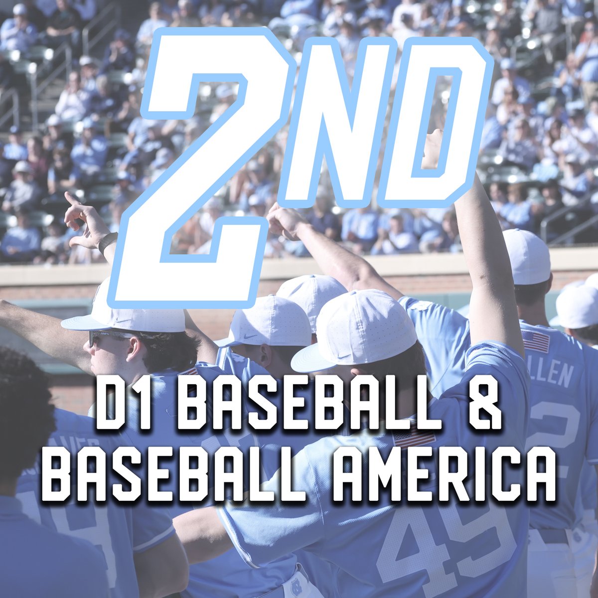 InsideCarolina's tweet photo. North Carolina baseball hits #2 in BOTH major polls this week — Baseball America and D1 Baseball👀  

Diamond Heels looking strong to be regional and super regional host in the NCAA Tournament. https://t.co/aY0a3bzgzF