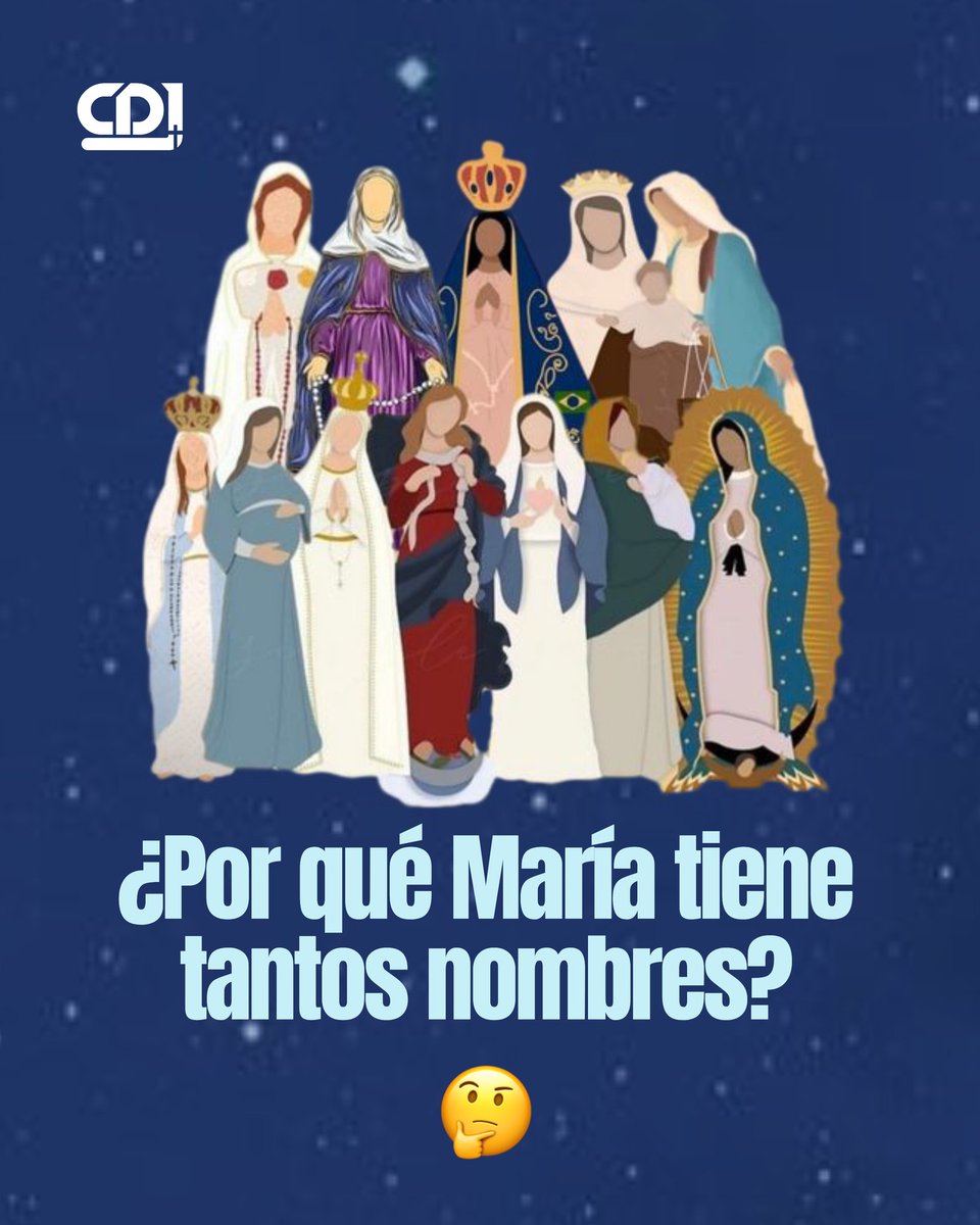CDJESNE's tweet photo. María no tiene muchos nombres. La Iglesia no enseña que existan “muchas Marías”, sino una sola: la Madre de Dios, la Madre de Jesucristo. Lo que sí existen son advocaciones marianas.
🗨️Cuéntanos: ¿Con cuál advocación de María te identificas? https://t.co/KrO6qlQz5T
