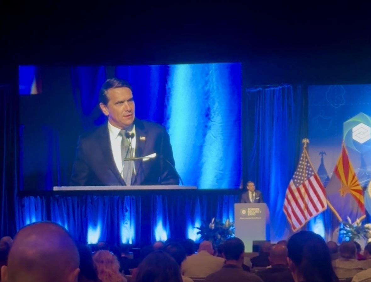 SarahMatusek's tweet photo. Acting AG Todd Blanche, at the Border Security Expo in Phoenix today, said illegal immigration &amp; border security are still a “top priority” at DOJ. 1/3 https://t.co/53w4hQohIK